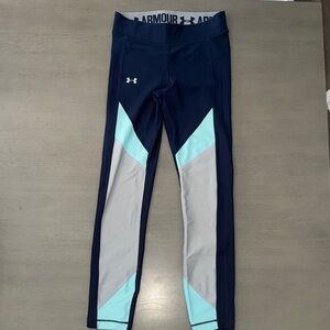Under Armour Women's Navy and Light Blue Leggings